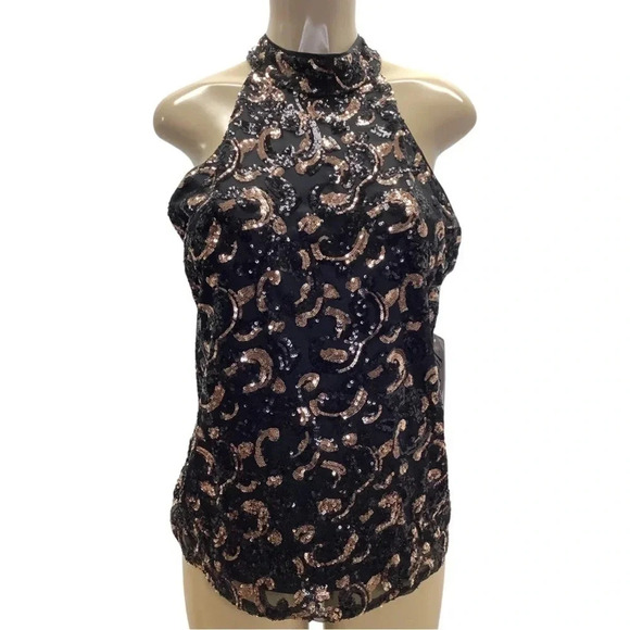 Calligraphie Feeling Festive Sleeveless Sequence Size Medium New With Tags - Picture 1 of 8